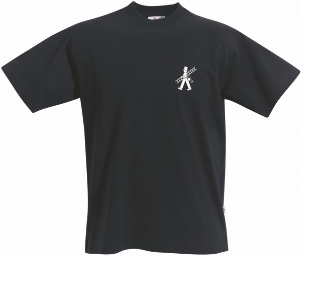 T-Shirt mit Schornsteinfeger, schwarz, Größe S