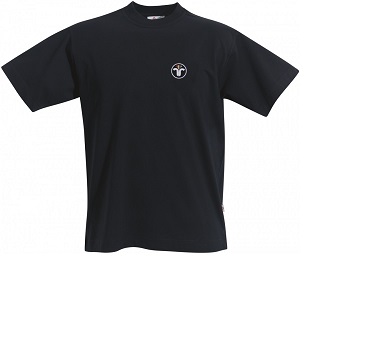 T-Shirt mit Emblem, schwarz